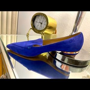 Nicholas Kirkwood Blue Beya Suede Loafer Flats Size 40 1/2